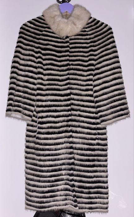 Plaszczyk z norki tkanej naturalnej rozm. S/M idealne nowe piekne