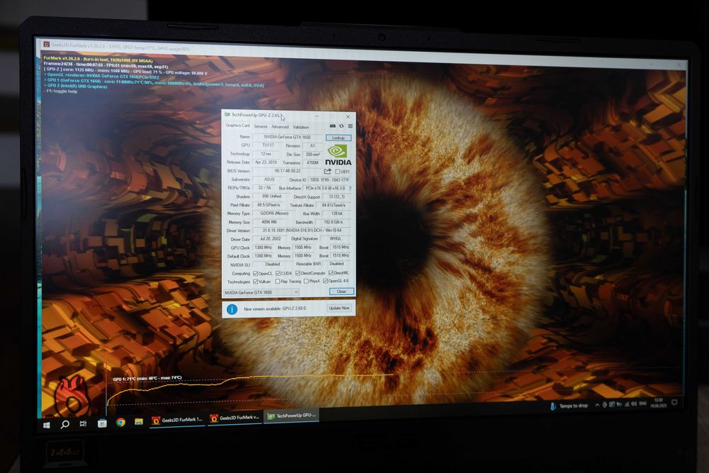 Asus TUF i5-10300H gtx1650 1tb ssd m2 144hz
