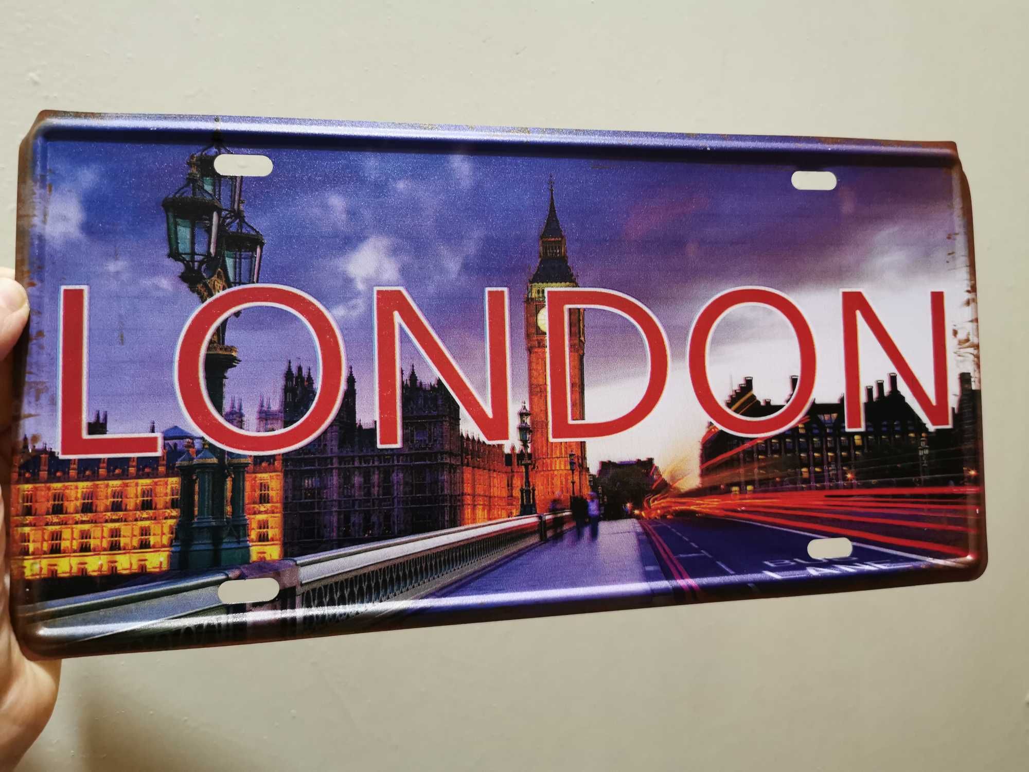 Ozdobna kolekcjonerska tablica rejestracyjna London Londyn
