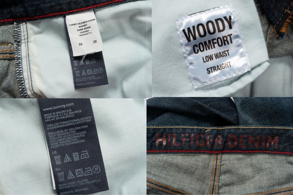 TOMMY HILFIGER Woody Worn Destructed Dark Blue Jeans чоловічі джинси