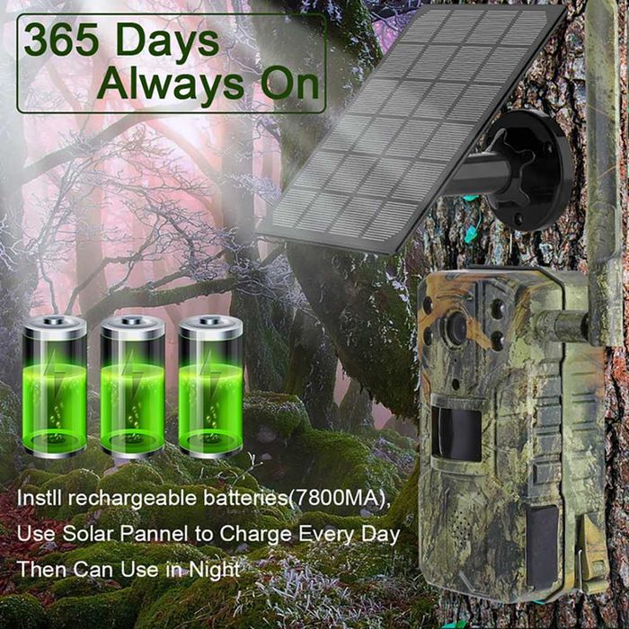 Solarna kamera obserwacyjna myśliwska 4K na kartę sim 4G fotopułapka