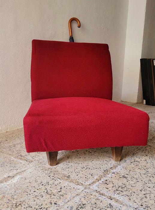 Poltrona Vintage Slipper Chair | Design Mid-Century | Vermelho