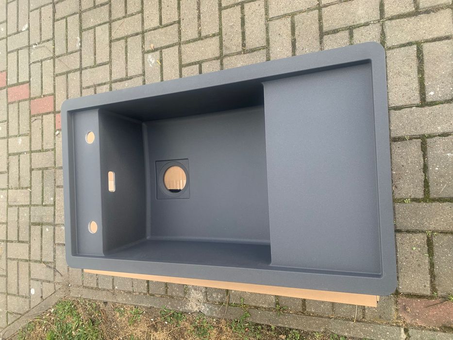 Zlewozmywak granitowy Fresno FSG 611-88 kolor łupkowy szary