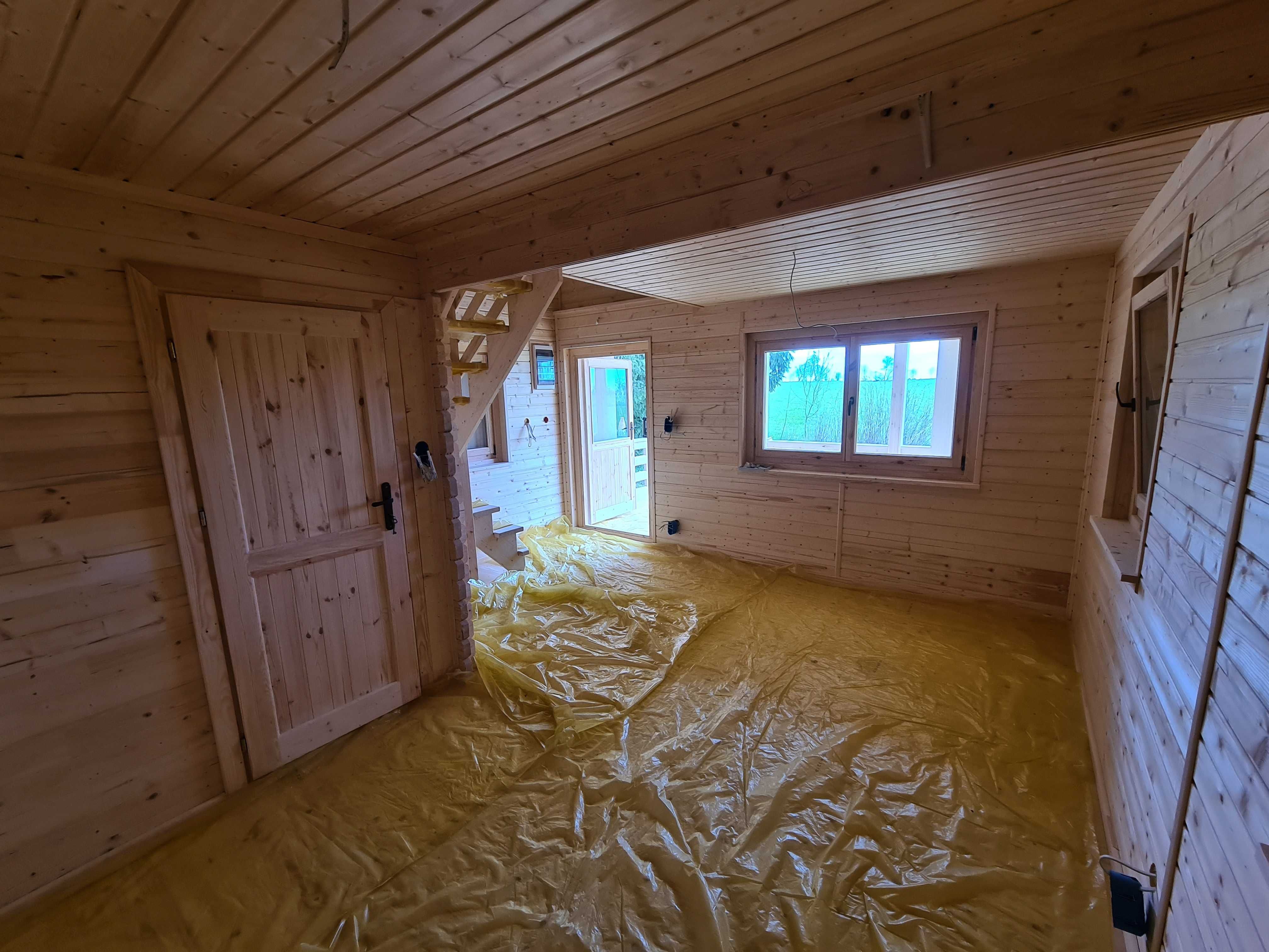 DREWNIANY Domek Letniskowy Całoroczny JAN II 55 + 10 M2