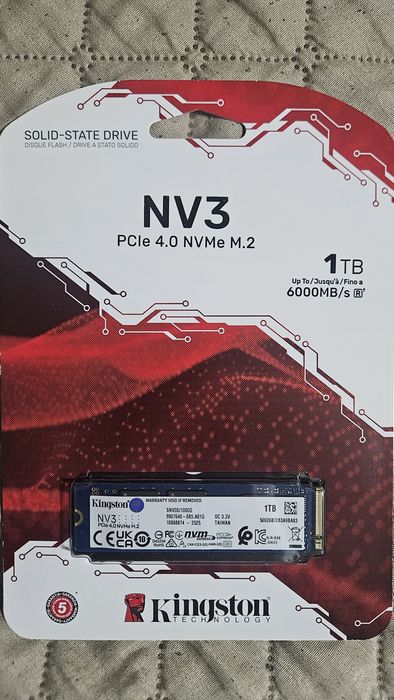 Накопичувач SSD M2 1Tb Kingston NV3 PCI Express 4.0 x4 (SNV3S/1000G)