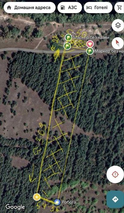 Продам дві ділянки у лісі з виходом до р.Орель, Царичанський район.