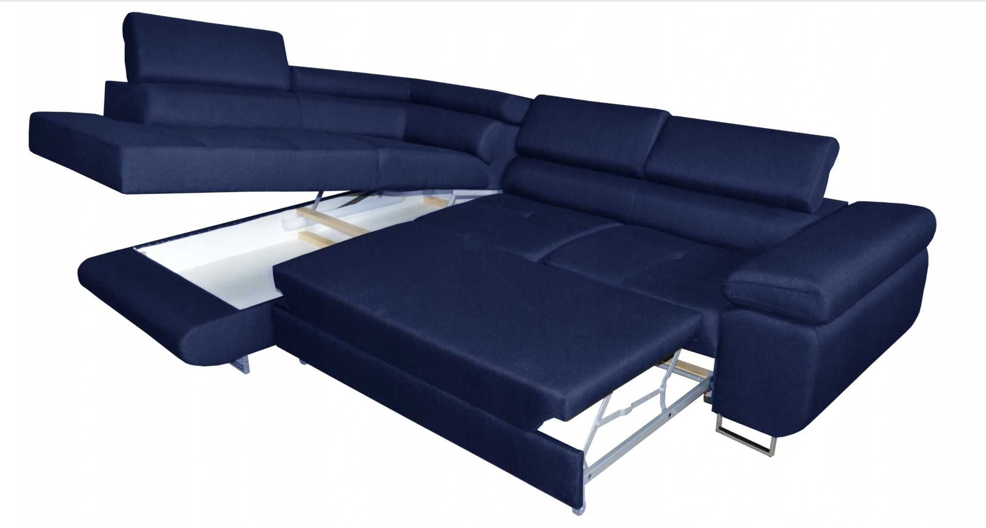 Rozkładany narożnik MALMO duża kanapa sofa Regulowane Zagłówki łóżko