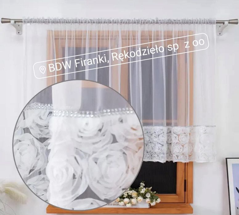 Firanka z rózami 3D