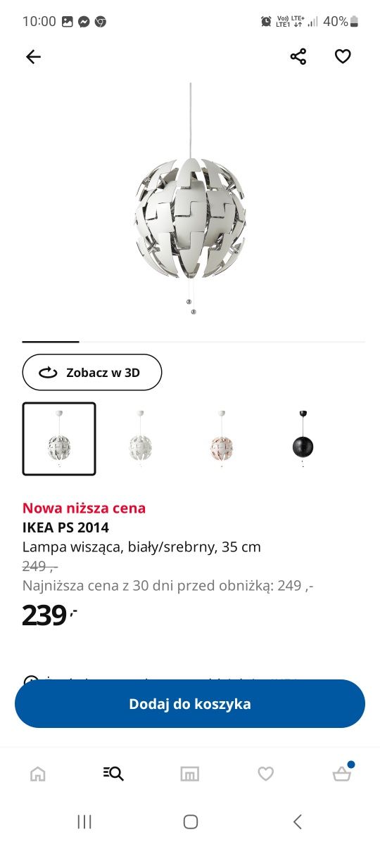 Lampa marki Ikea
