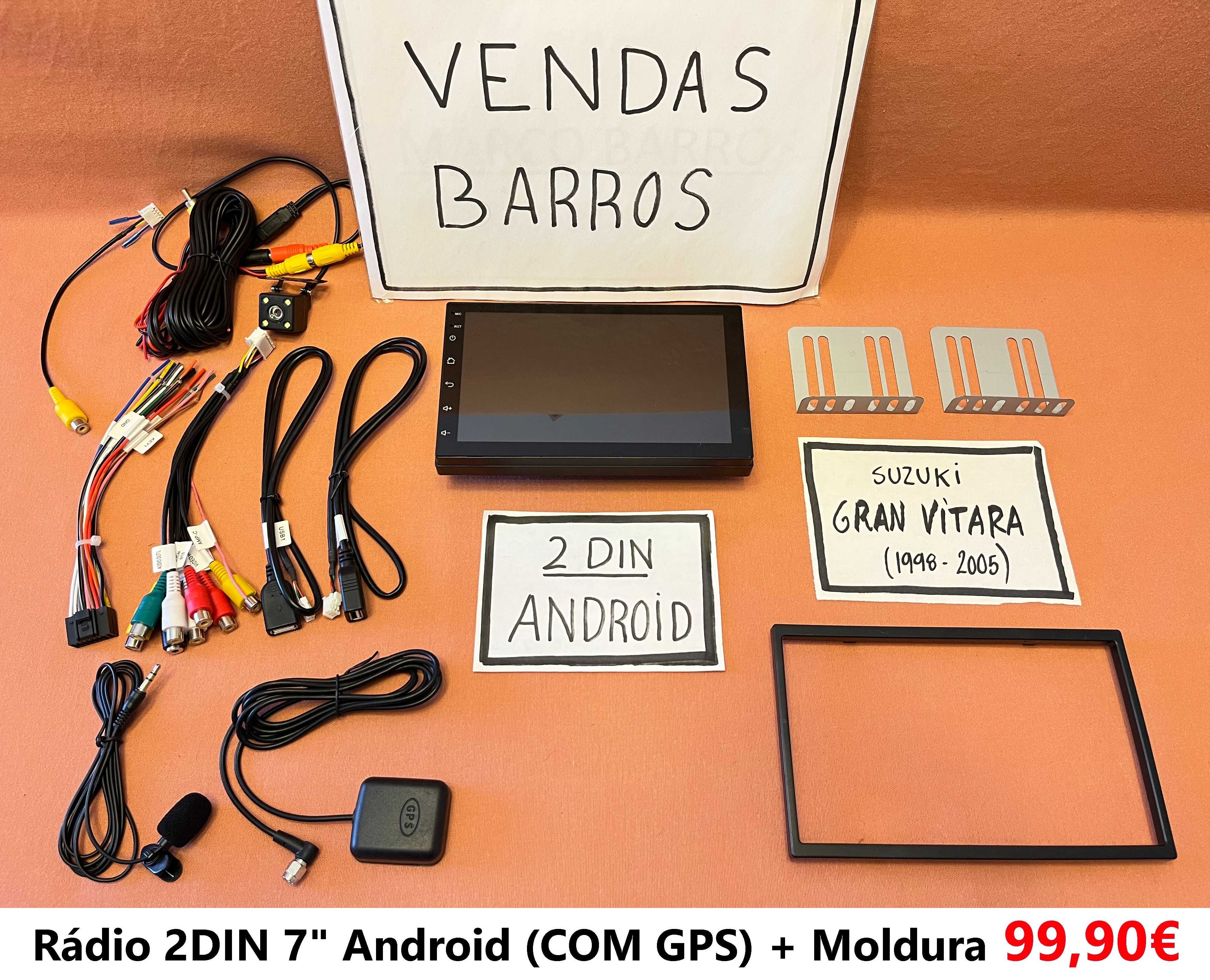 (NOVO) Rádio 2DIN • Suzuki GRAND VITARA (1998 a 2015) • Android 4+32GB