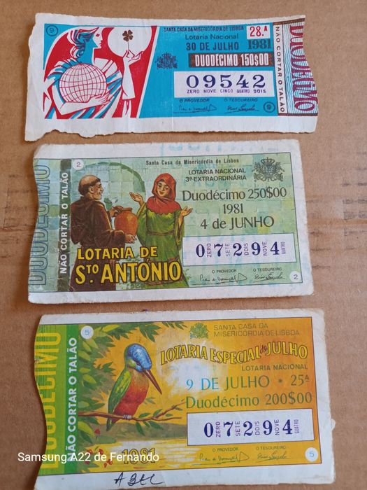 Vendo bilhetes lotarias