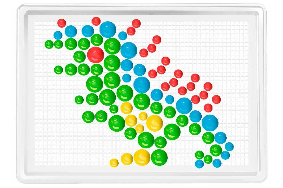 Мозаика ТехноК №7, 300 шт, фишки разного размера (2100)