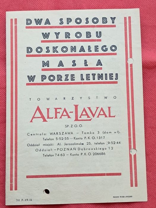 Alfa Lavel 2 Sposoby wyrobu doskonałego masła 2 RP broszura