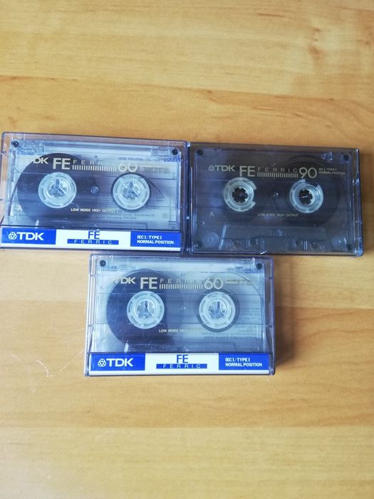 3 kasety magnetofonowe TDK FE Ferric 1x90, 2x60