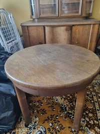 Stary solidny drewniany dębowy rozkładany stół