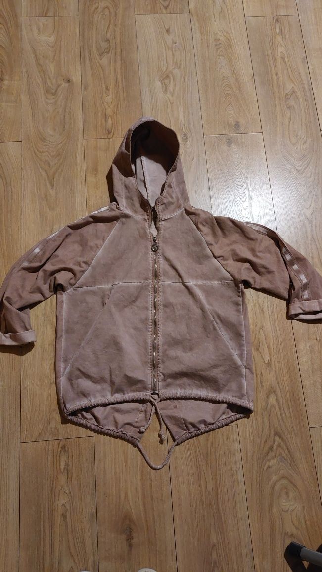 Nowa Włoska kurtka parka 38-40 brudny róż