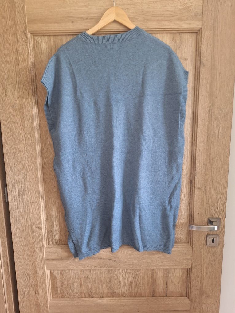 Kamizelka bezrękawnik sweter M/XL błękit
