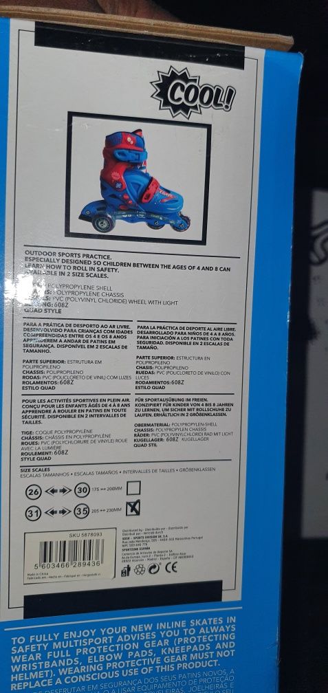 Patins em linha extensíveis 31-35  e 36-40