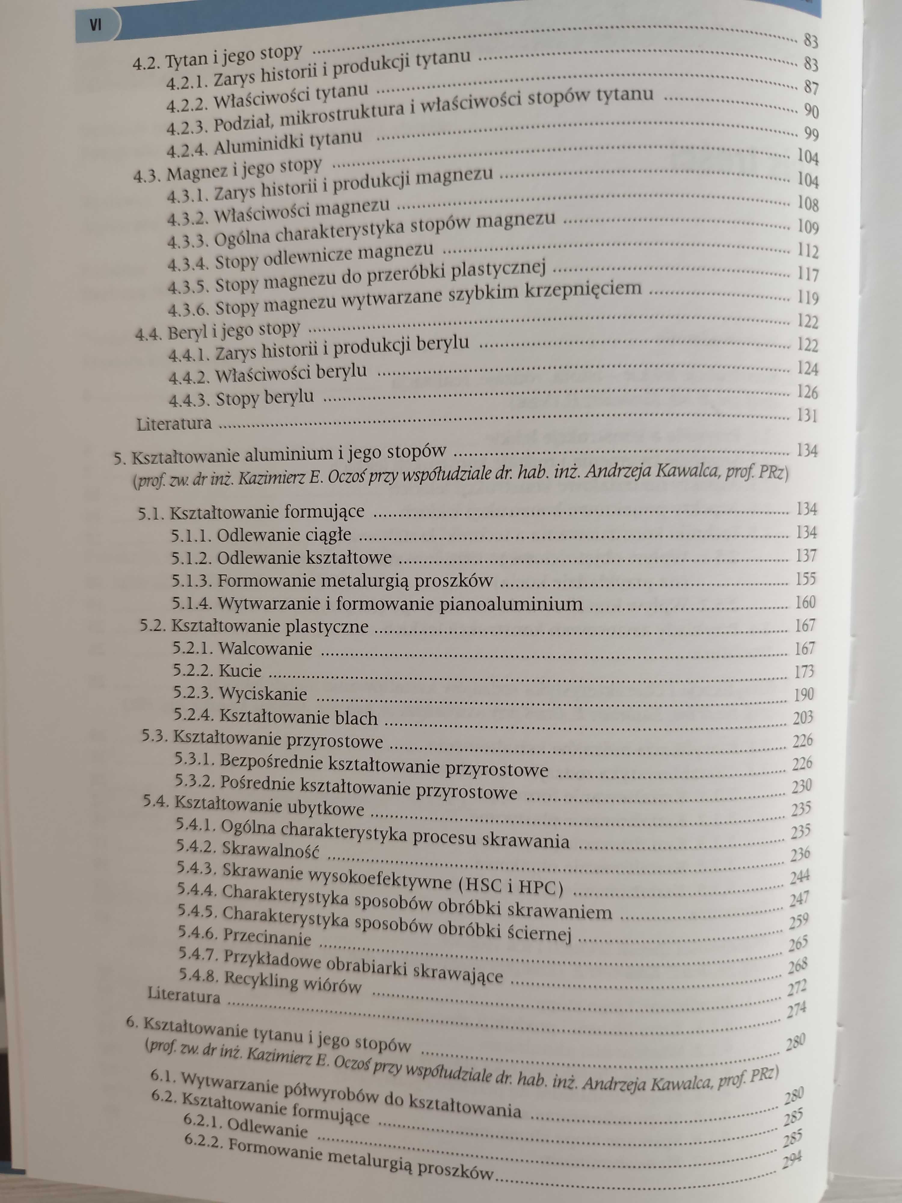Oczoś K., Kawalec A.: Kształtowanie metali lekkich