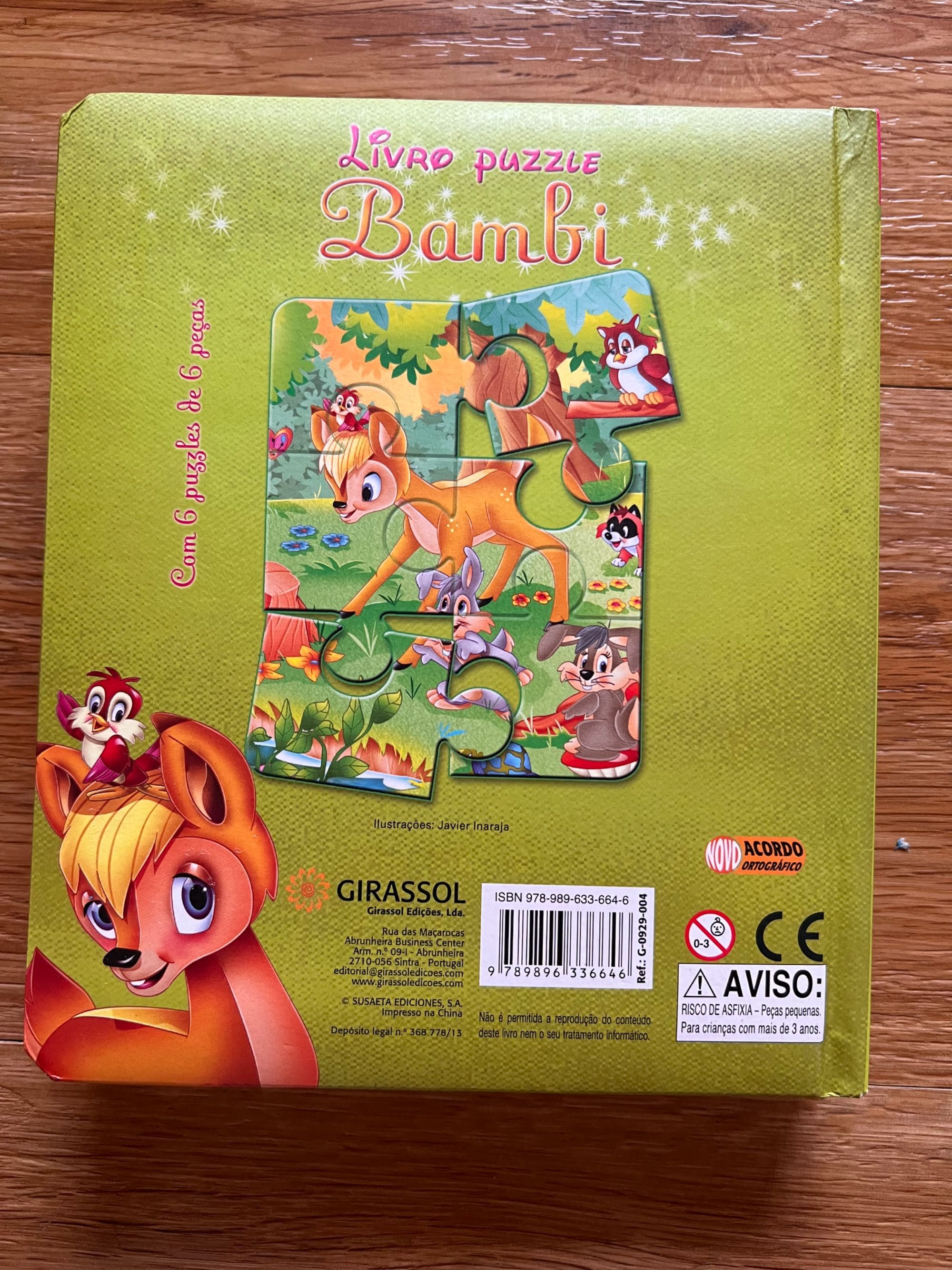 Livro puzzle Bambi