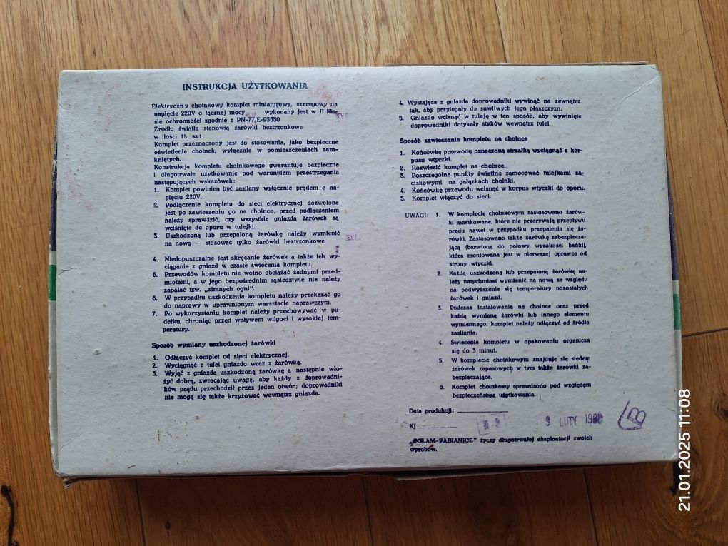 Miniaturowy oświetleniowy komplet choinkowy PRL