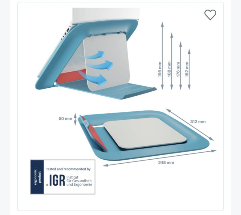 Podstawa pod laptop LEITZ ERGO COSY niebieska