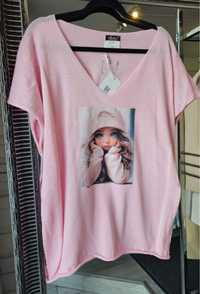 Nowy cienki różowy sweterek laleczka Minouu