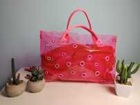 Przezroczysta fluo torebka różowa Barbie Benetton united colors pink