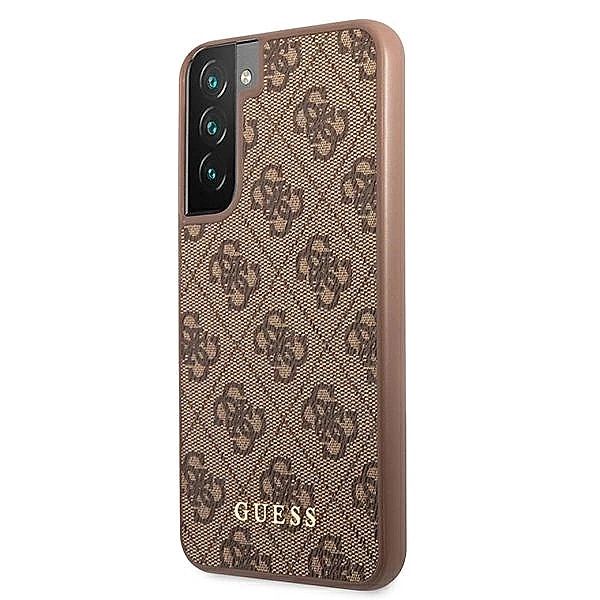 Guess GUHCS22SG4GFBR S22 S901 brązowy/brown hard case 4G Metal Gold Lo