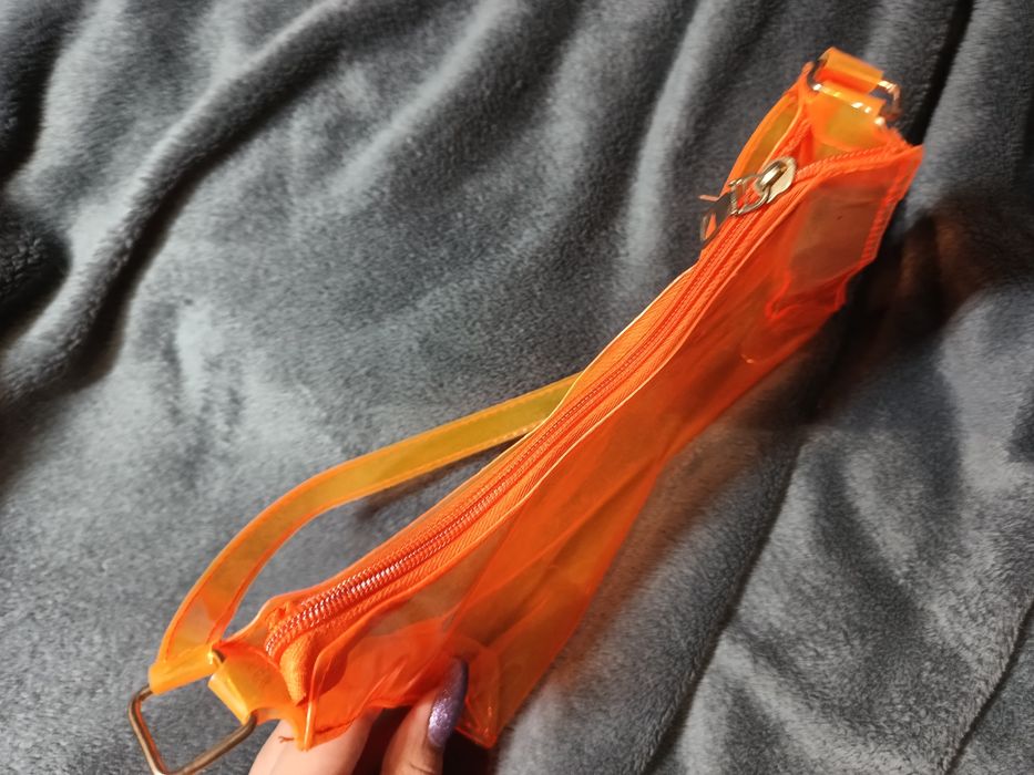 Shein pomarańczowa torebka przezroczysta jelly bag y2k