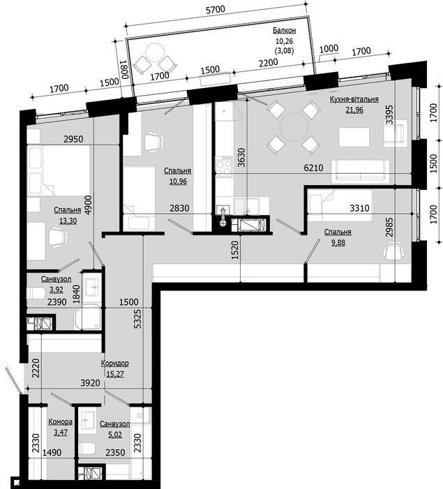 Продаж 3 кім. квартири SOUL PARK вул П. Орлика 92.2 кв.м 5 поверх