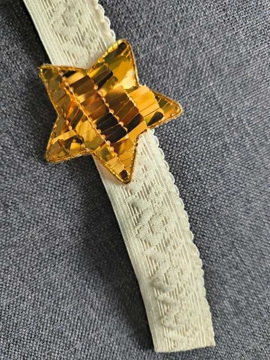 Przepaska opaska ecru złota gwiazda Wigilia