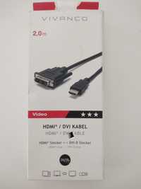 Kabel HDMI(M)-DVI-D(M) 2m czarny