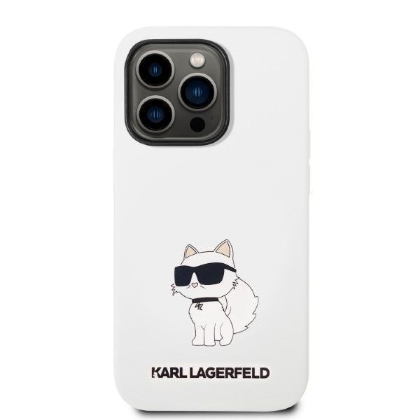 Etui na iPhone 14 Pro Max Karl Lagerfeld Choupette - Biały Silicon