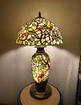 Witrażowa duża lampa stołowa / podłogowa Tiffany