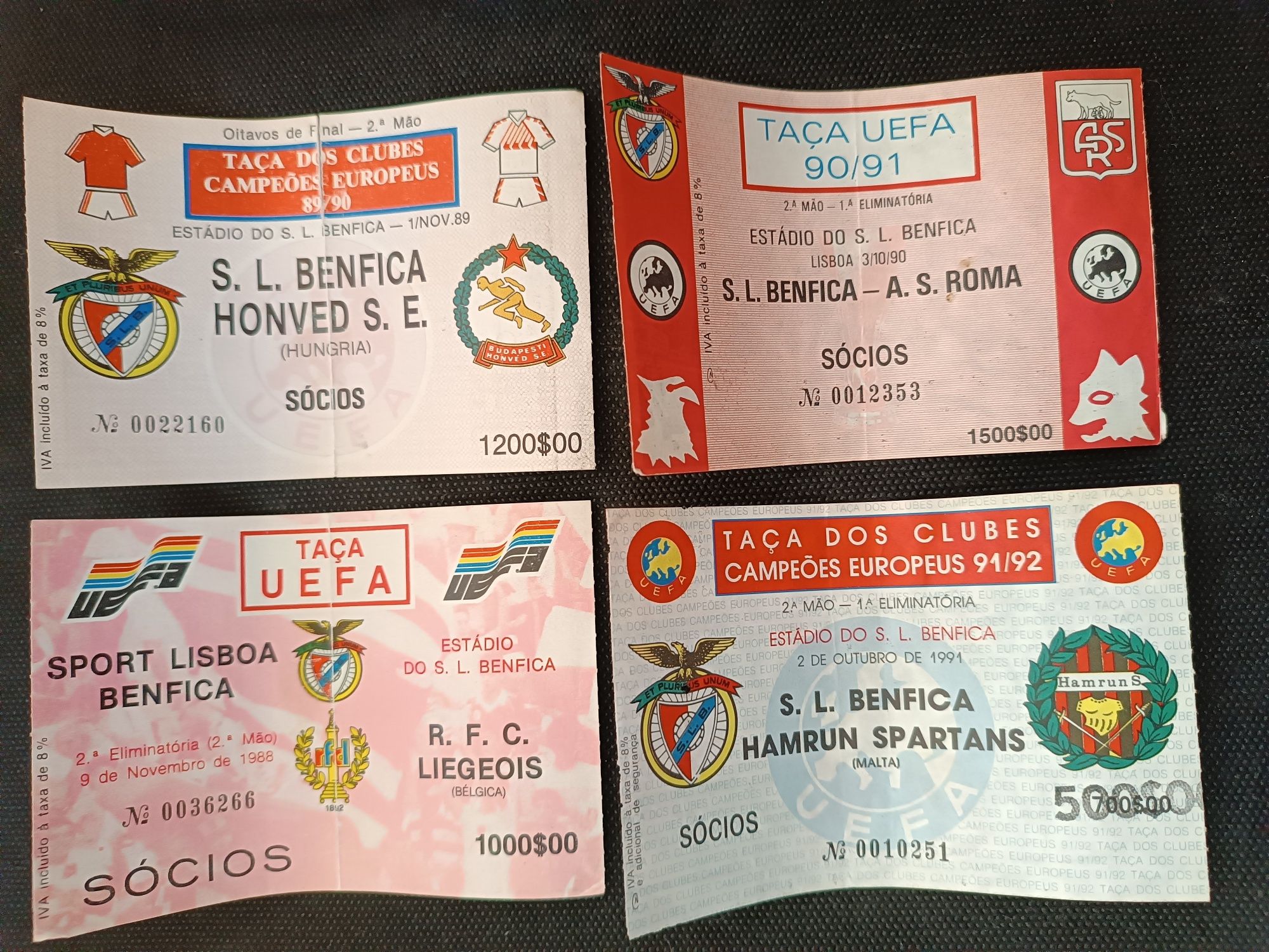 240 Bilhetes futebol S.L. Benfica