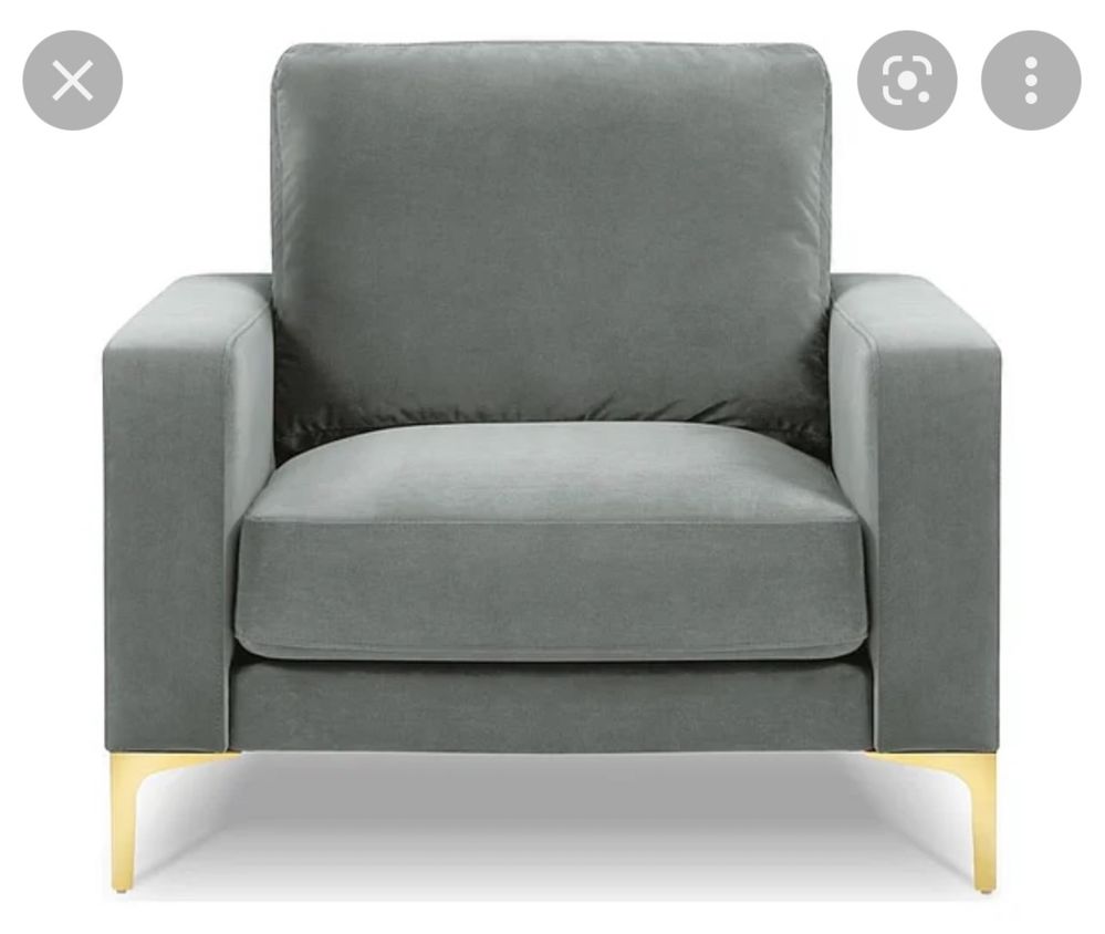 Sofa fotel kooko home westwing light grey szara