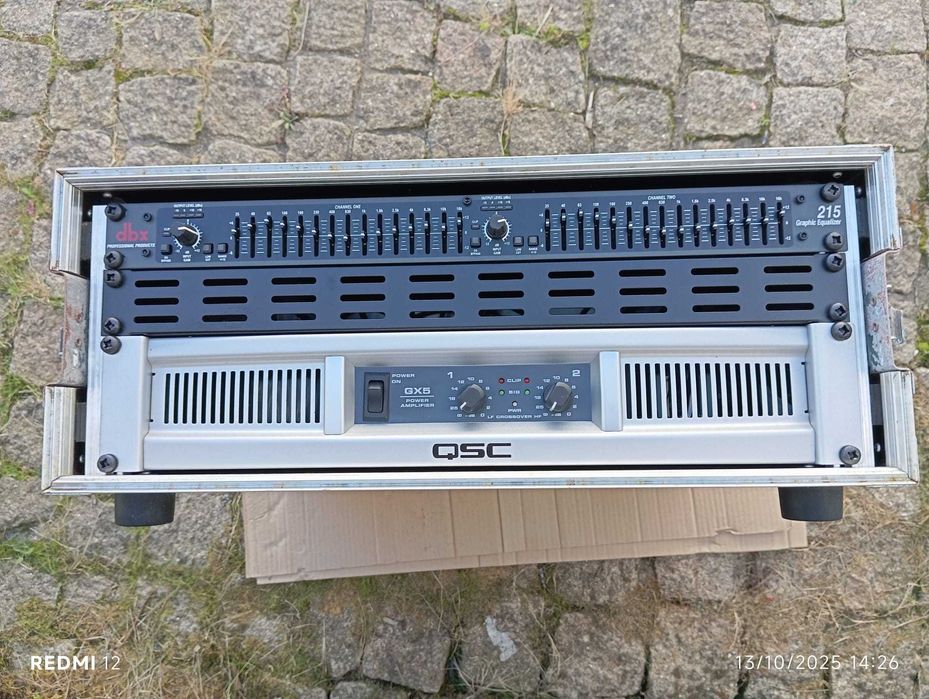 Amplificador QSC GX5 + Equalizador DBX 215 c/ Case Incluída