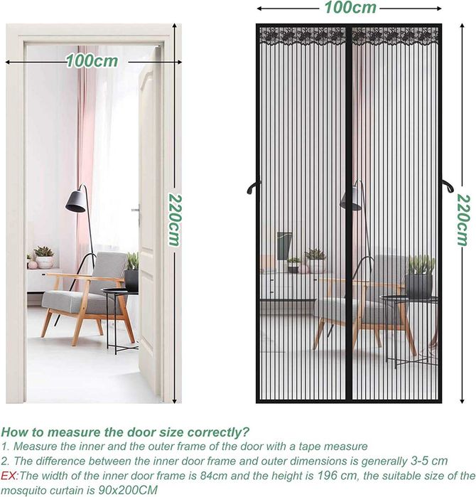 moskitiera na drzwi balkonowe taras magnes 100x220 magnetyczna
