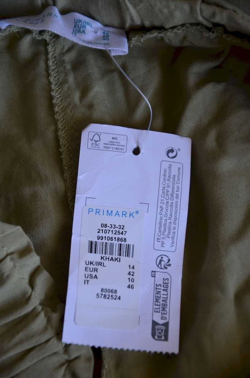 Spodnie luźne kuloty na gumce zielone 40 XL 42 L