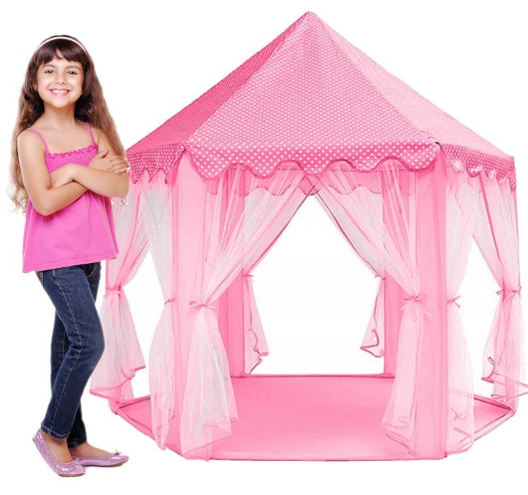 Namiot Dla Dzieci Pałac do Domu Ogrodu Różowy + LED Y137RL