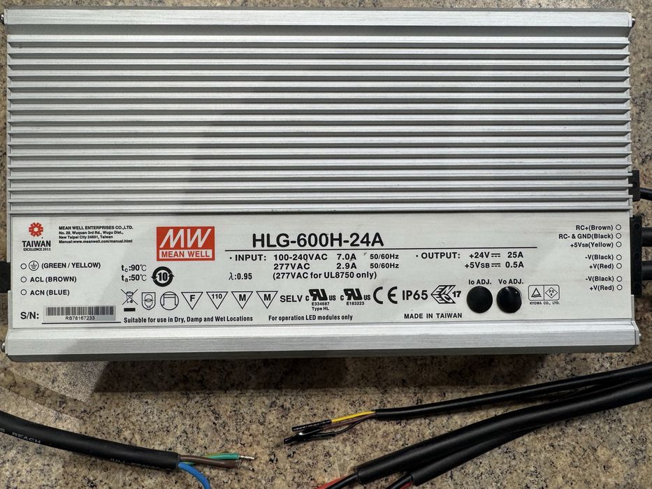 Zasilacz LED IP67 HLG-600H-24A 24VDC 600W