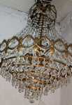 Vendo Candeeiro/ Lustre cristal e latão Dourado