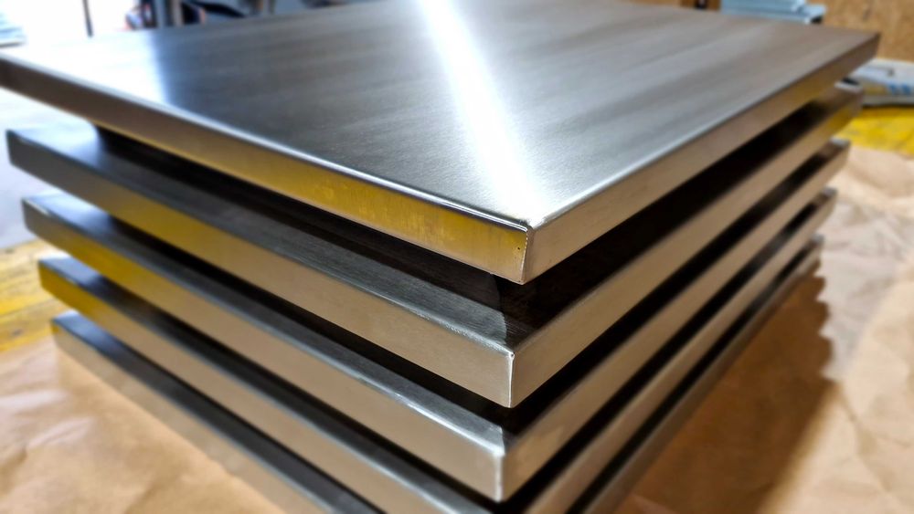 Acabamento de chaminé em aço galvanizado.