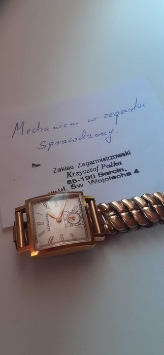 Zegarek bransoletką LONGINES 17 JEWELS 8LN Złoty-pozłacany antyk.
