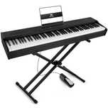 Piano Digital Mustar 88 Teclas com Peso – Bluetooth, Suporte, Bolsa