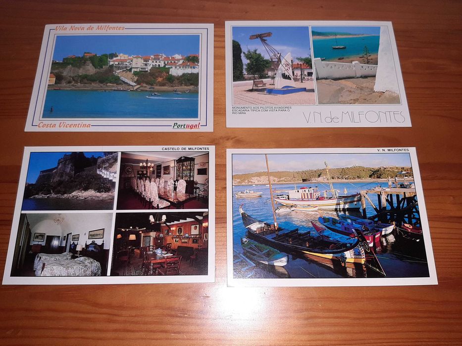 Conjunto de 21 postais de Vilas e Cidades de Portugal