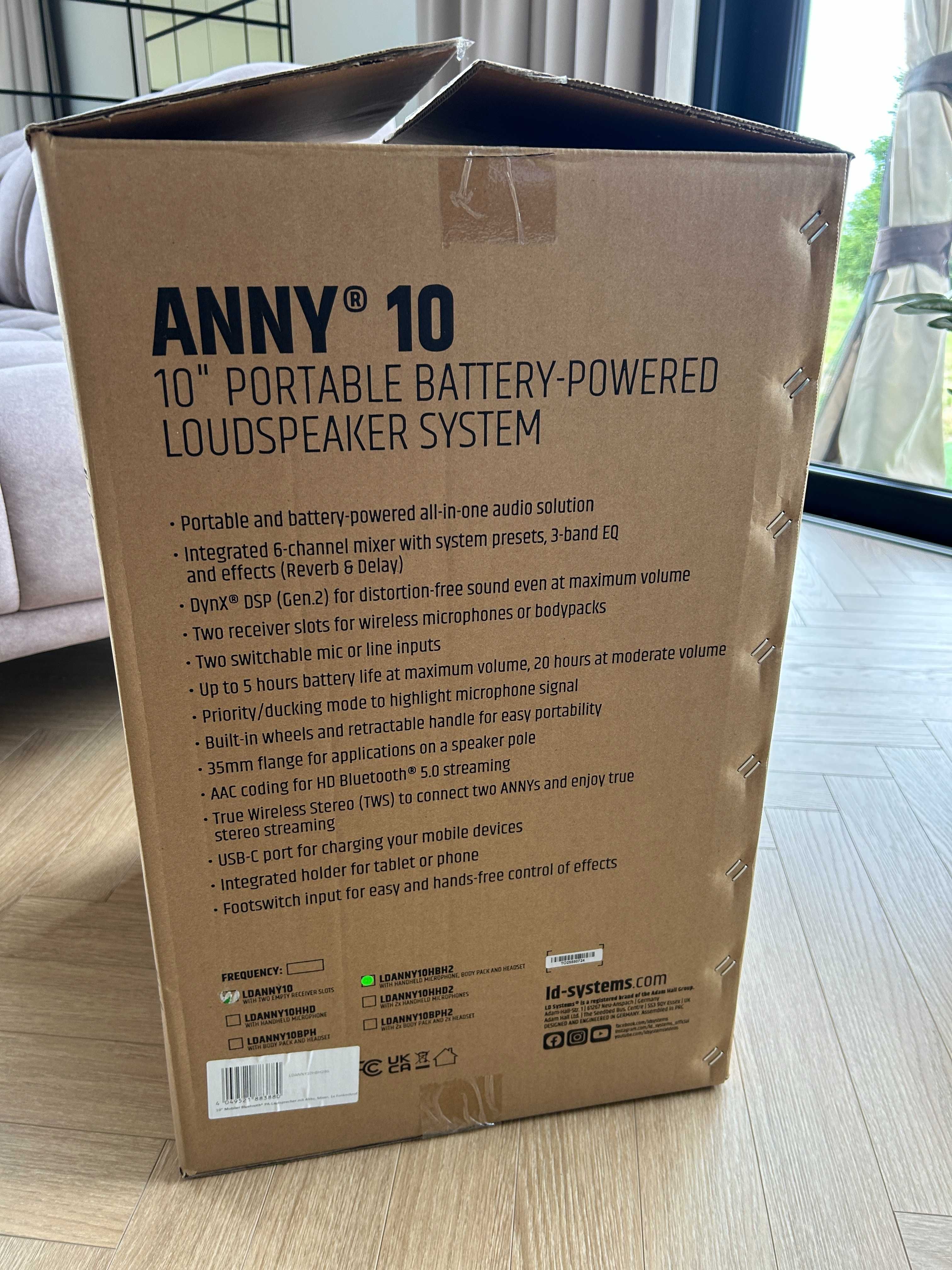 LD ANNY 10 głośnik Bluetooth z akumulatorem MIKROFONY karaoke fitness