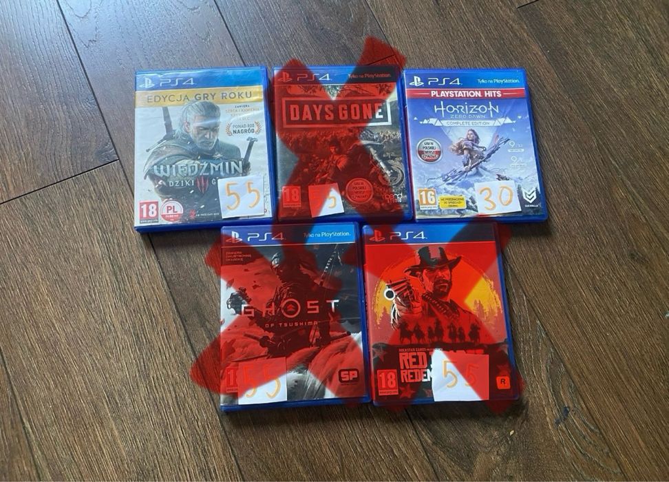 gry ps4 wiedzmin, horizone, RDR2