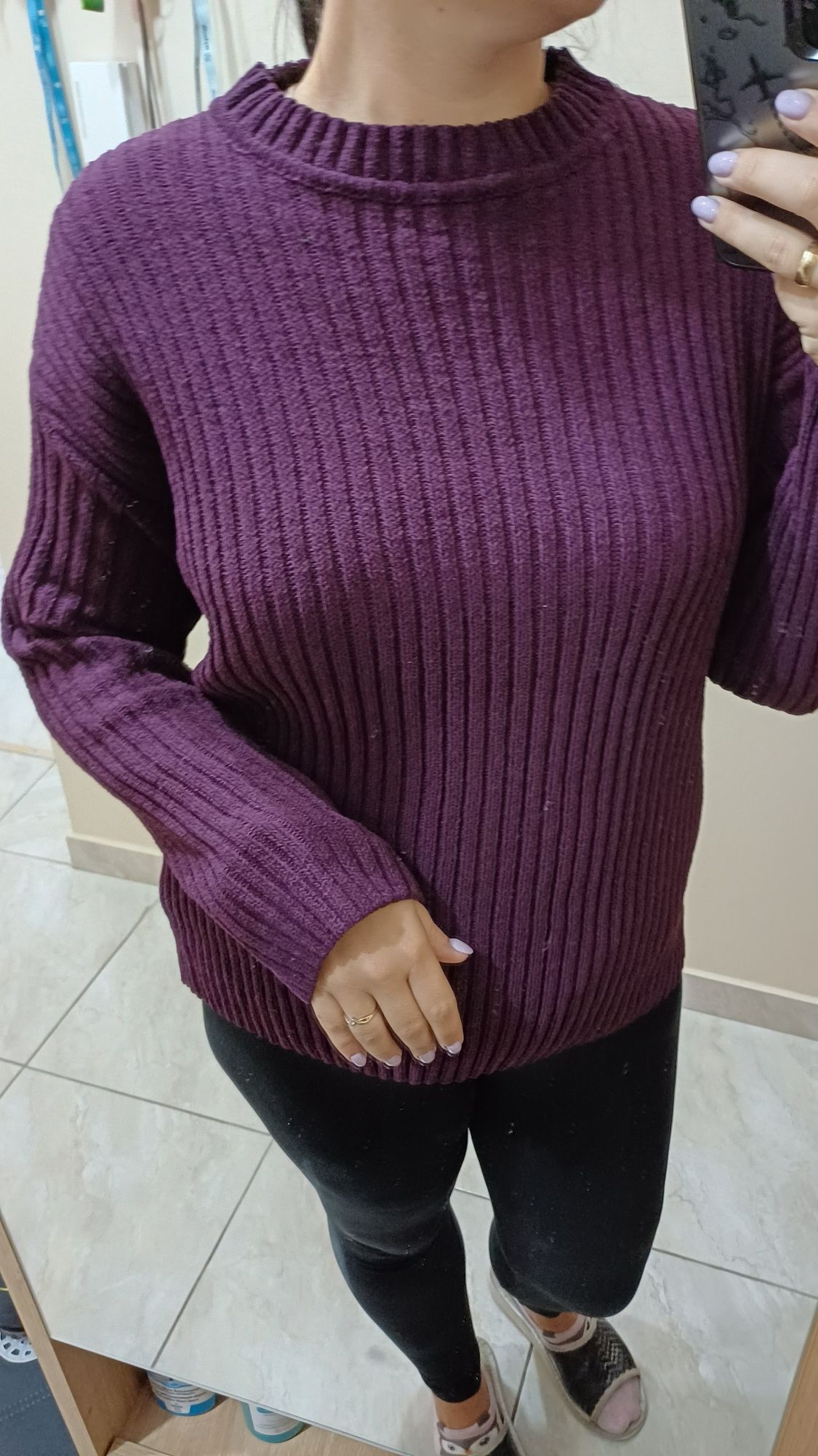 Sweter damski L/XL śliwka